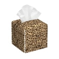 thumbnail image 1 of Kdxio Leopard Print Brown Print Tissue Box Cover,Square Decorative PU Leather Facial Paper Case Organizer Holder Dispenser for Bathroom,Night Stands,Desk,Car 5.2''X5.2''X5.2'', 1 of 1