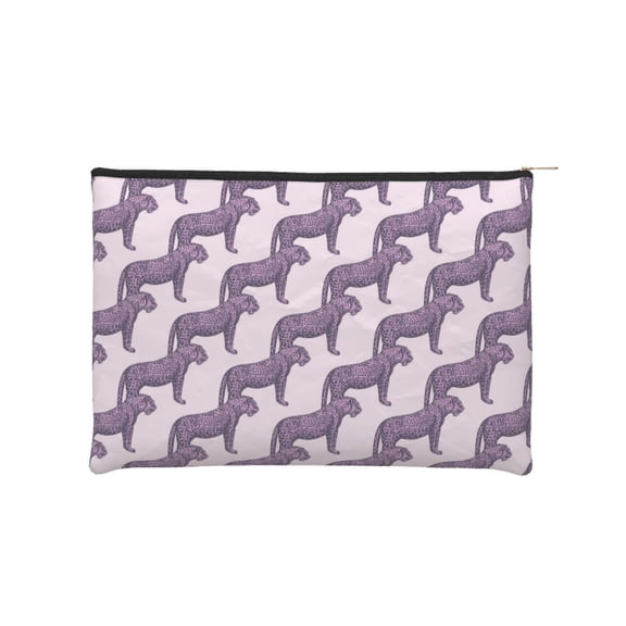 Kdxio Leopard Print Makeup Bag Toiletry Bag Canvas Makeup Bags Zipper Cosmetic Pouch Travel Cosmetic Pouch for Women Gifts
