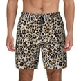 thumbnail image 1 of Kdxio Leopard Print Men's Swim Trunks with Compression Liner 7 Inch Inseam Quick Dry Swim Shorts, 1 of 5