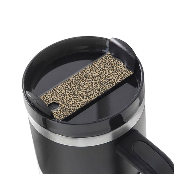 Kdxio Leopard Print Name Plate Compatible Stanley Cups Name Tag Acrylic Nameplate Tumbler Lid Topper for Cup Accessories