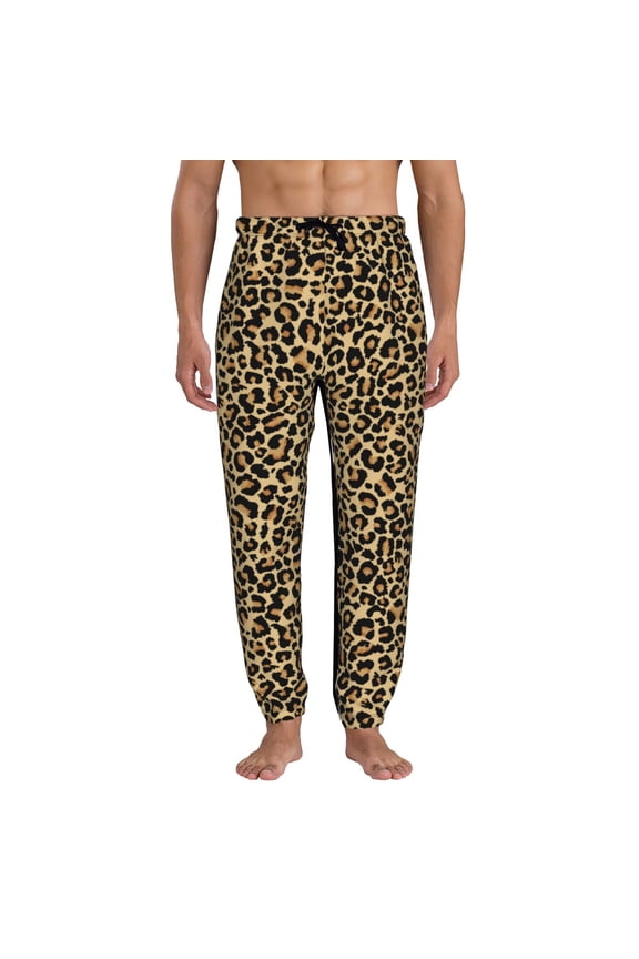 Leopard Print Pattern Joggers,Sweatpants for Men with Pockets-Large