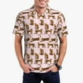 thumbnail image 1 of Kdxio Leopard Print Print Men's Short Sleeve Polo Shirt,Midweight Men's Shirt, 1 of 6