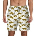 thumbnail image 1 of Kdxio Leopard Print Print Men's Swim Trunks with Compression Liner 7 Inch Inseam Quick Dry Swim Shorts, 1 of 7