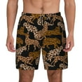 thumbnail image 1 of Kdxio Leopard Print Print Men's Swim Trunks with Compression Liner 7 Inch Inseam Quick Dry Swim Shorts, 1 of 7