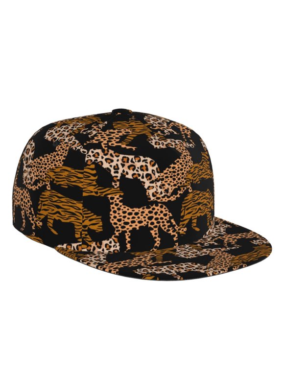 Leopard Print Print Snapback Hat for Men Women,Adjustable Baseball Cap