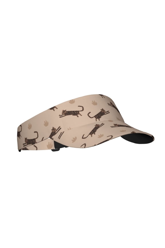 Leopard Print Print Sun Visor Hat Golf Visor Adjustable Velcro Outdoor Sports Cap for Men Women
