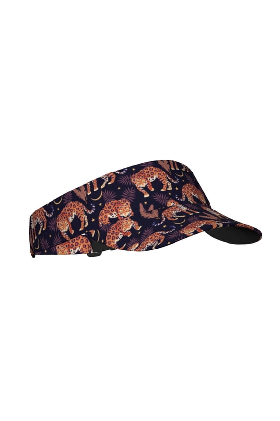Leopard Print Print Sun Visor Hat Golf Visor Adjustable Velcro Outdoor Sports Cap for Men Women