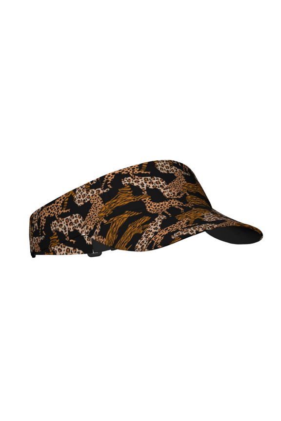 Leopard Print Print Sun Visor Hat Golf Visor Adjustable Velcro Outdoor Sports Cap for Men Women