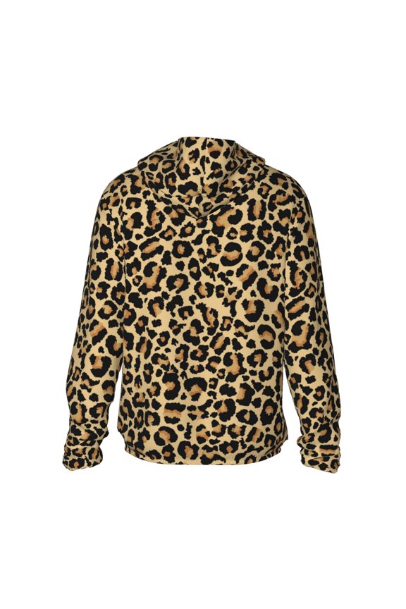 Leopard Print Print Women Men Sun Protection UPF 50+ Jackets Zip Up Long Sleeve Hoodie Hiking Lightweight with Pockets