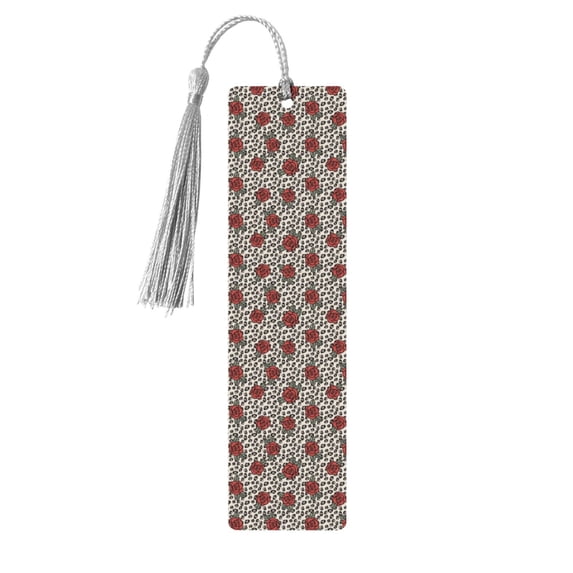 Kdxio Leopard Print Rose Print Metal Tassel Bookmarks,Perfect Gift for Art Lovers and Bookworms Metal Bookmarks for Women