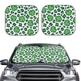 thumbnail image 1 of Kdxio Leopard Print St. Patrick'S Day Print 2-Piece Sun Shade Front Windshield - Foldable Car Front Window Sunshades For Most Sedans Suv Truck, 1 of 6