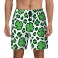 thumbnail image 1 of Kdxio Leopard Print St. Patrick'S Day Print Men'S Swim Trunks With Compression Liner 7 Inch Inseam Quick Dry Swim Shorts, 1 of 7