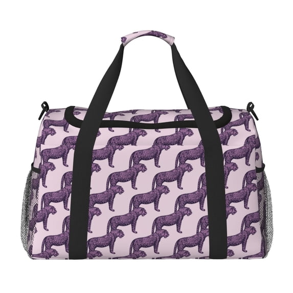 Kdxio Leopard Print Travel Duffel Bag Gym Bag Weekender Travel Bag Gym Bag for Women &Men Airplane Travel Essentials for Flying