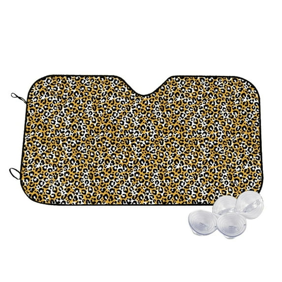 Kdxio Leopard Print Windshield Sun Shade,UV Rays and Sun Heat Protection,Sunshade for Car Windshield,Car Shade Front Windshield - Medium