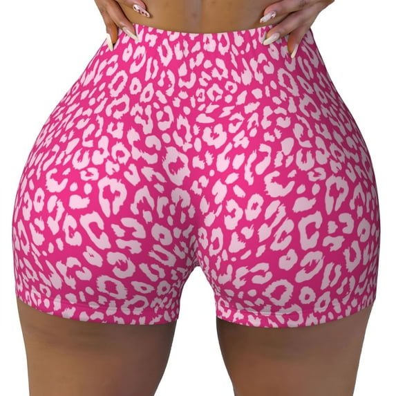 Kdxio Leopard Print Workout Shorts for Women Seamless Soft Smooth Gym Yoga Scrunch Active Shorts