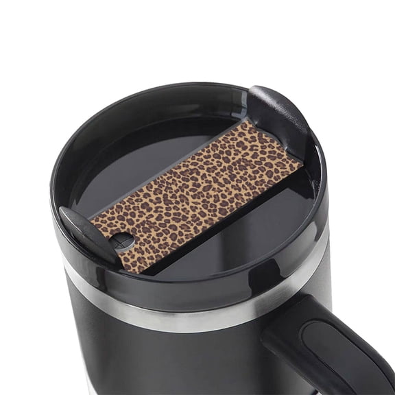 Kdxio Leopard Printed Name Plate Compatible Stanley Cups Name Tag Acrylic Nameplate Tumbler Lid Topper for Cup Accessories