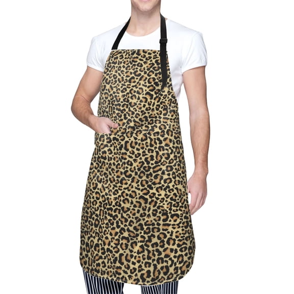 Kdxio Leopard2 Apron with Pockets Adjustable Kitchen Aprons for Men Women Waterproof Aprons for Cooking,Drawing,Crafting, Baking Household Cleaning