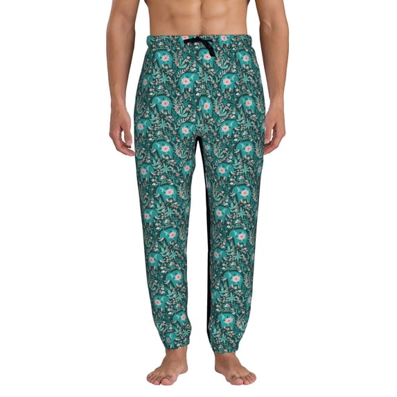 Kdxio Lephants in the Jungle Pattern Joggers,Sweatpants for Men with Pockets-3X-Large