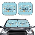thumbnail image 1 of Kdxio Let'S Go On An Adventure Print 2-Piece Sun Shade Front Windshield - Foldable Car Front Window Sunshades For Most Sedans Suv Truck, 1 of 6