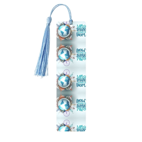 Kdxio Let's go Travel Around the World Print Metal Tassel Bookmarks,Perfect Gift for Art Lovers and Bookworms Metal Bookmarks for Women