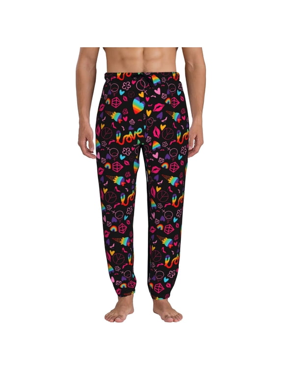 Lgbt Rainbow For Pride Pattern Joggers,Sweatpants for Men with Pockets-Small