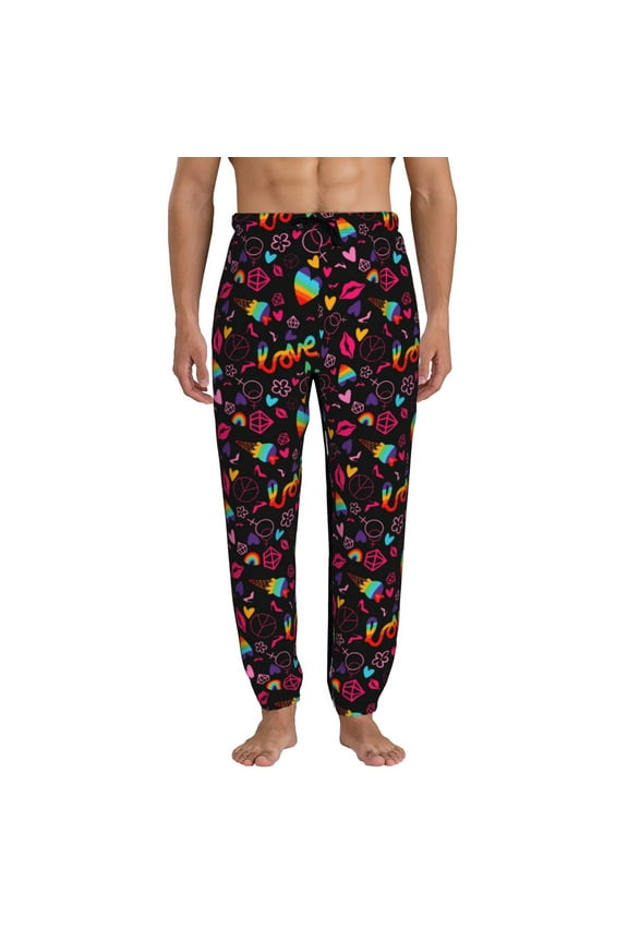 Lgbt Rainbow For Pride Pattern Joggers,Sweatpants for Men with Pockets-Small