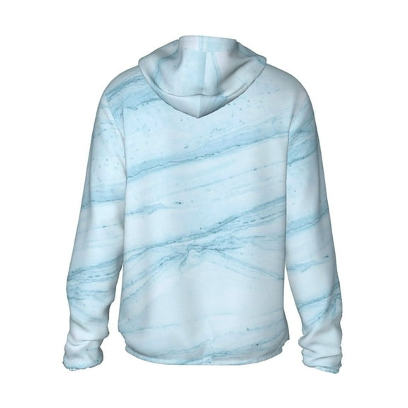 Kdxio Light Blue Marble Print Women Men Sun Protection UPF 50  Jackets Zip Up Long Sleeve Hoodie Hiking Lightweight with Pockets