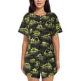 thumbnail image 1 of Kdxio Light Green Excavator Print Pajamas Sets for Women Short-Sleeved Pjs with Lounge Shorts Two Piece Sleepwear S-4XL, 1 of 9