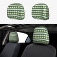 thumbnail image 1 of Kdxio Light Green Squares Pattern Print 2 Piece Car Head Rest Covers Set Auto Front/Rear Seats Headrest Cover Universal Fit Most Cars,Sedan, SUV, 1 of 9