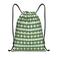 thumbnail image 1 of Kdxio Light Green Squares Print Drawstring Backpack Bag,Waterproof Draw String Back Sack, Gym Drawstring Bags Swim Bag For Unisex, 1 of 9