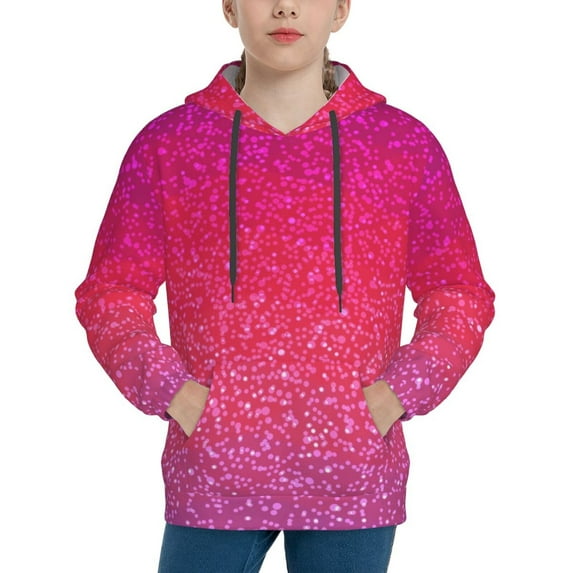 Kdxio Light Purple Glitter Pattern Boys Athletic Unisex Boys Girls Hoodie with Pocket Sweatshirts-Small