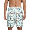 thumbnail image 1 of Kdxio Lighthouse And Sea Print Mens Sleep Shorts Bottoms Soft Comfy Pajama Wear Pants with Drawstring Pockets, 1 of 5