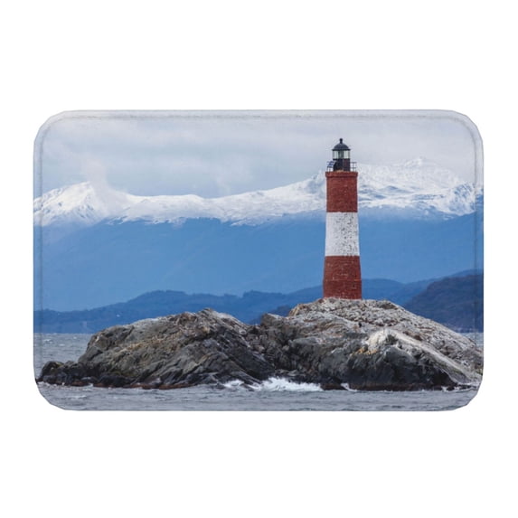 Kdxio Lighthouse On The Waters,16" x 24", Non-Slip Front Door Mats,Outdoor Welcome Mat Washable