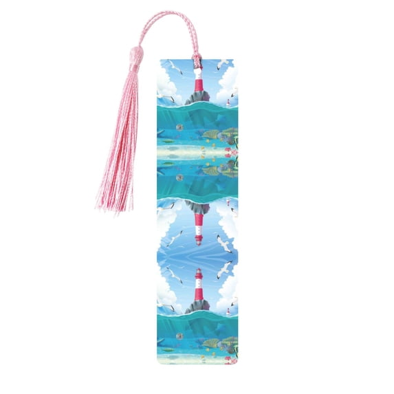 Kdxio Lighthouse Sea Port Print Metal Tassel Bookmarks,Perfect Gift for Art Lovers and Bookworms Metal Bookmarks for Women