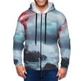 thumbnail image 1 of Kdxio Lighthouse in a Stormy Sea Print Men Hoodies Casual Hoodies for Men with Zip Pockets Full Zip Long Sleeve Sweatshirt Sports Hooded Jacket-XX-Large, 1 of 5