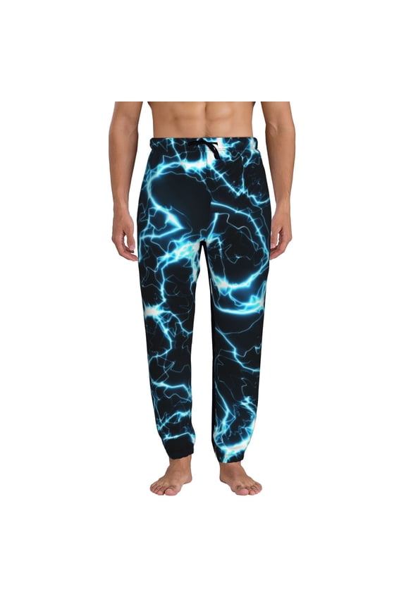 Lightning Pattern Joggers,Sweatpants for Men with Pockets-Medium