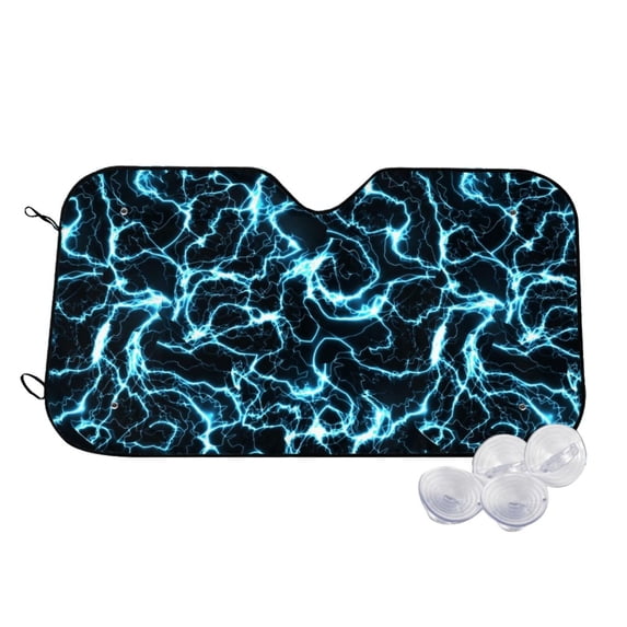 Kdxio Lightning Print Windshield Sun Shade,UV Rays and Sun Heat Protection,Sunshade for Car Windshield,Car Shade Front Windshield - Small