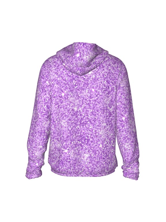 Lilac Glittering Print Women Men Sun Protection UPF 50+ Jackets Zip Up Long Sleeve Hoodie Hiking Lightweight with Pockets