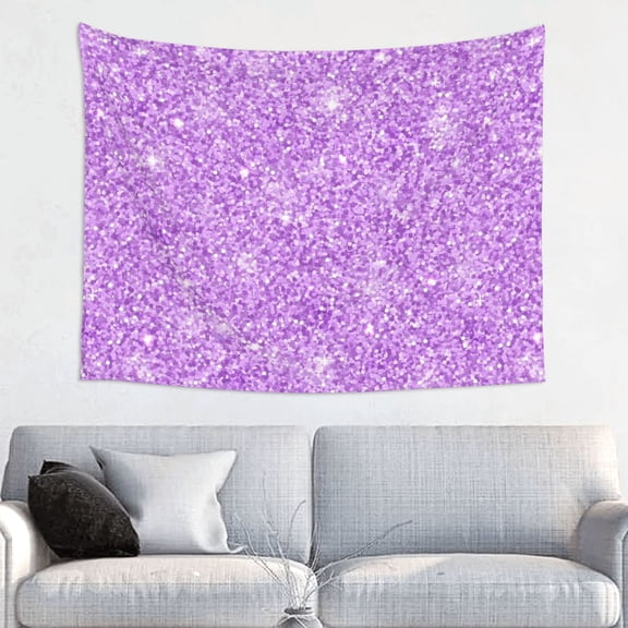 Kdxio Lilac Glittering Wall Hanging Tapestries Banner For Bedroom College Dorm Home Living Room Party Decor 29X37 In