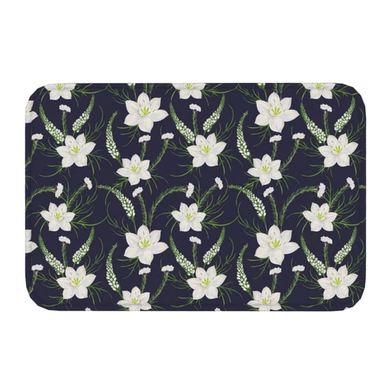 Kdxio Lilies Flowers,16" x 24", Non-Slip Front Door Mats,Outdoor Welcome Mat Washable