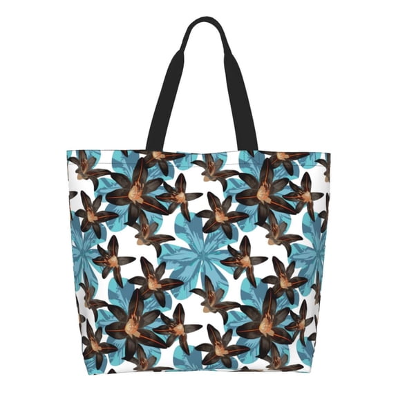 Kdxio Lilies Flowers Casual Tote Bags Women Big Capacity Shoulder Bag for Women Travel Shoulder Bags Handbags