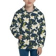 thumbnail image 1 of Kdxio Lilies Flowers Pattern Kids Boys Girls Zip Up Hoodie 3D Printed Hooded Sweatshirt Hoody Coat with Pocket 7-12 Y-Medium, 1 of 6