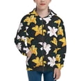 thumbnail image 1 of Kdxio Lilies Flowers Pattern Kids Boys Girls Zip Up Hoodie 3D Printed Hooded Sweatshirt Hoody Coat with Pocket 7-12 Y-Small, 1 of 6