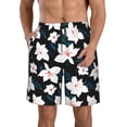 thumbnail image 1 of Kdxio Lilies Flowers Pattern Mens Casual Shorts - Drawstring Summer Beach Sports Shorts for Men, 1 of 9