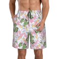 thumbnail image 1 of Kdxio Lilies Flowers Pattern Mens Casual Shorts - Drawstring Summer Beach Sports Shorts for Men, 1 of 9