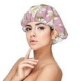 thumbnail image 1 of Kdxio Lilies Flowers Pattern Satin Bonnet Silk Bonnet Hair Bonnet for Sleeping Hair Bonnets for Women Curly Natural Hair, 1 of 6