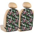 thumbnail image 1 of Kdxio Lilies Flowers Print 2 Pack Car Kick Mat Seat Cover Back Protector Mat with Pockets for Organizer Backseat Protector and Storage Anti Kick Pad for Vehicles, 1 of 1