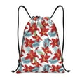 thumbnail image 1 of Kdxio Lilies Flowers Print Drawstring Backpack Bag,Waterproof Draw String Back Sack, Gym Drawstring Bags Swim Bag For Unisex, 1 of 9