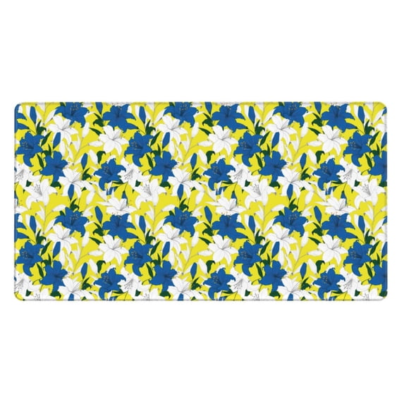 Kdxio Lilies Flowers Print Large Gaming Mouse Pad,Non-Slip Base,Water Resist Keyboard Pad for Gamer,Office & Home,29.5 x 15.8 in
