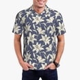 thumbnail image 1 of Kdxio Lilies Flowers Print Men's Short Sleeve Polo Shirt,Midweight Men's Shirt, 1 of 6